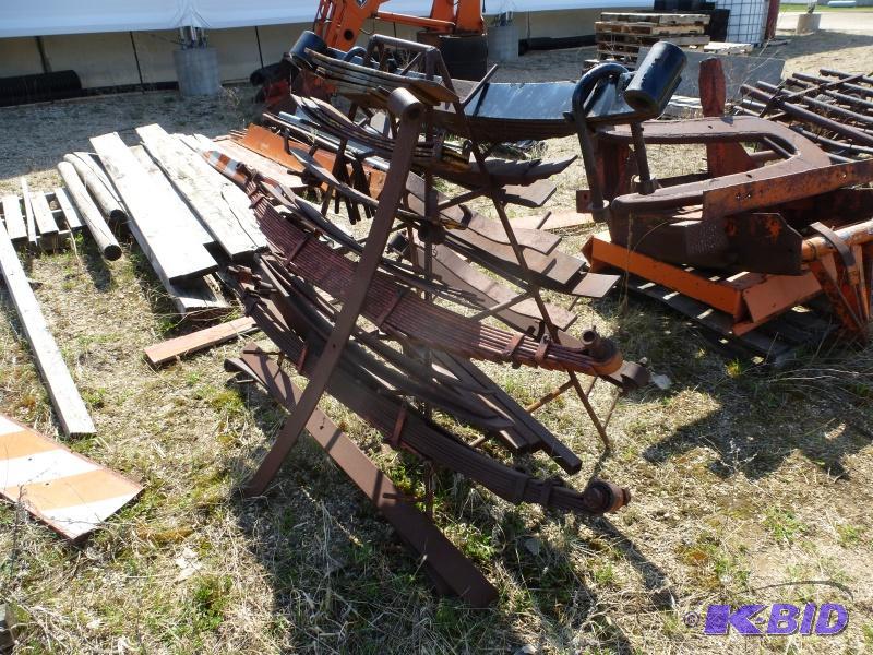 Leaf springs on a rack assorted leaf springs...