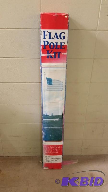 lot 52 image: Flag Pole Kit.  Still in Box.  Never installed.  All parts there.  See Pics.