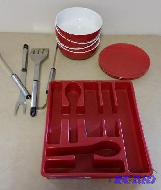 lot 59 image: Lot of Red Kitchen items.