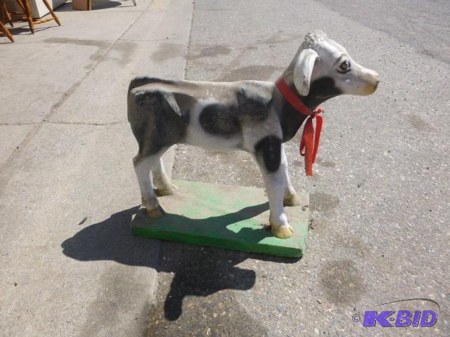 lot 10 image: Cement Calf Figurine 21" high....