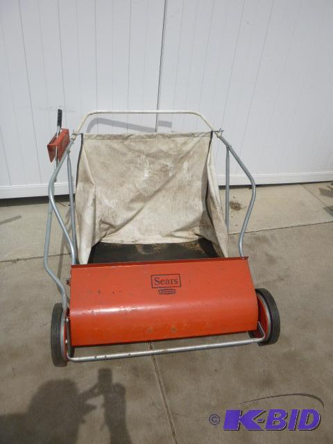 lot 121 image: Sears 32" Walk Behind Lawn Sweeper With...