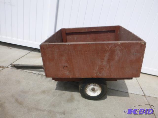 lot 123 image: Homemade Lawn Trailer 28" X 29" box...
