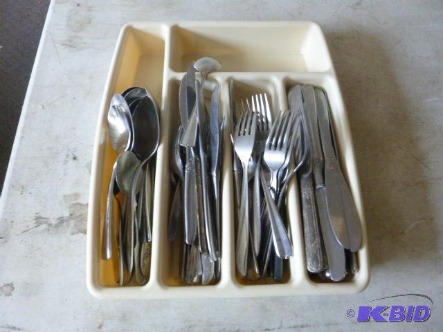 lot 65 image: Miscellaneous Silverware with Tray...