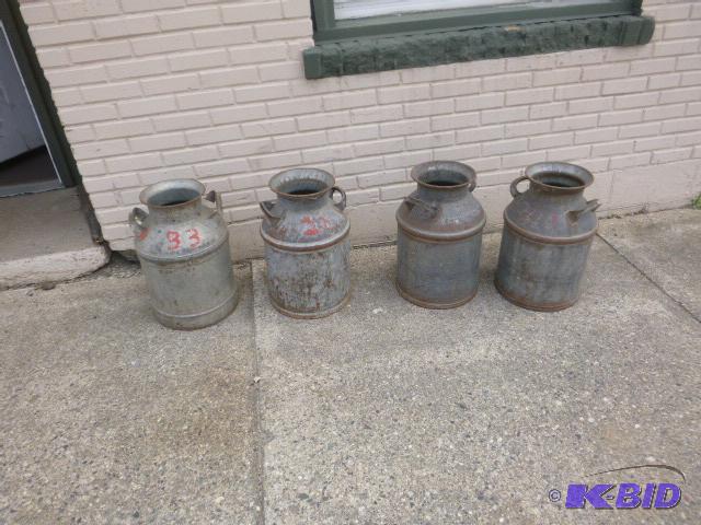 lot 79 image: 4 Milk Cans No lids....
