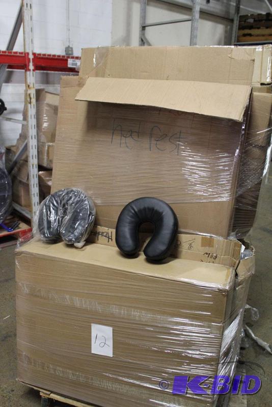 lot 12 image: Pallet of NEW massage table and massage chair...