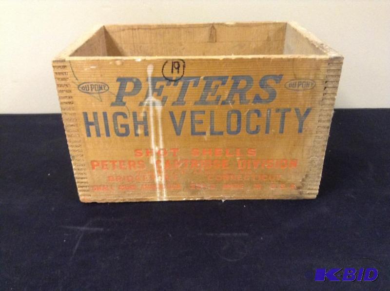 lot 163 image: Peters High Velocity Shot Shells Wooden Box