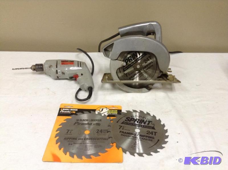 lot 166 image: Shopmate 7 12 Circular Saw & Skil 38 Drill