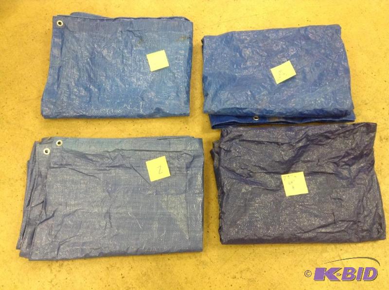 lot 167 image: 4 Blue Tarp Coverings