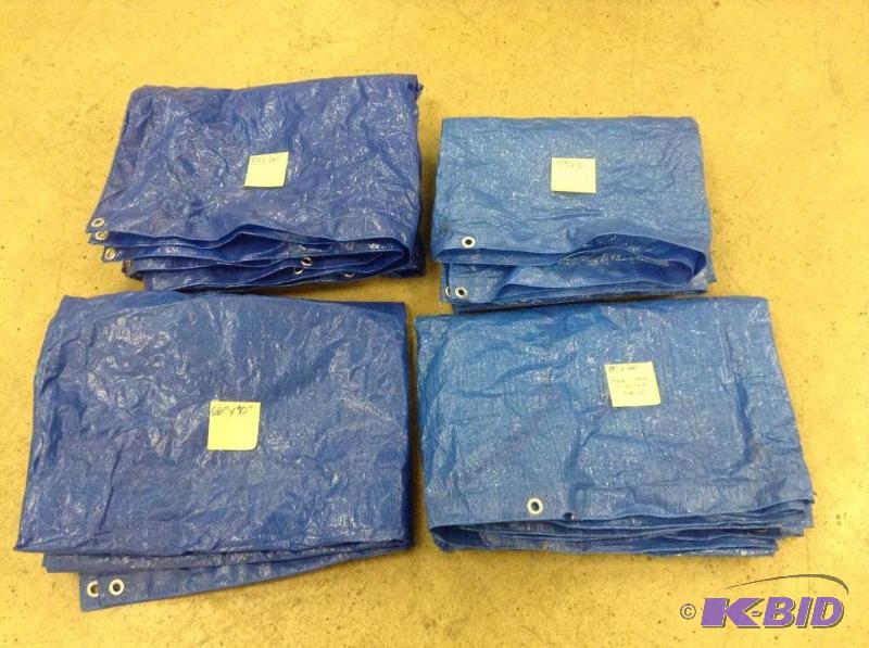 lot 168 image: 4 Blue Tarp Coverings