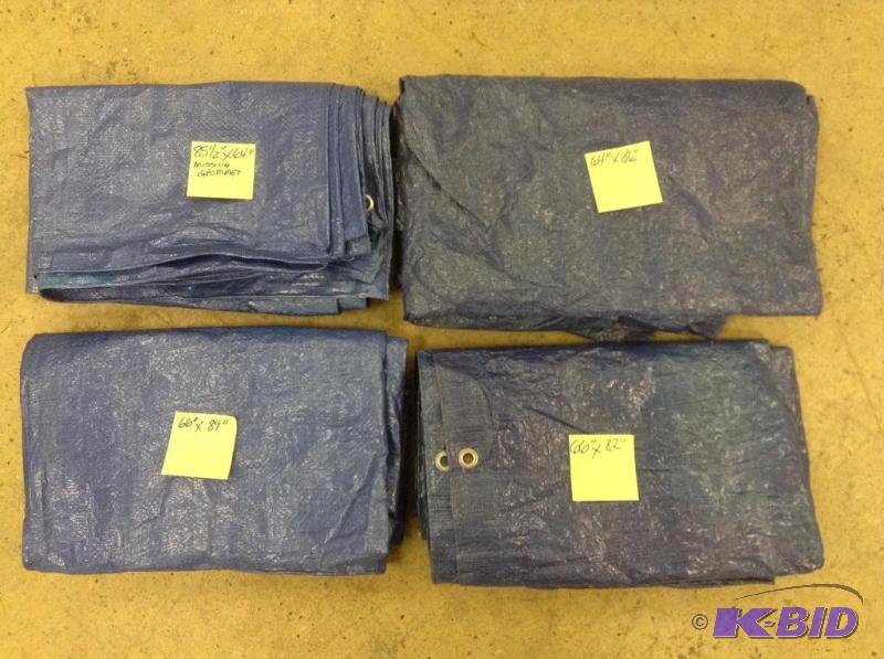 lot 170 image: 4 Blue Tarp Coverings
