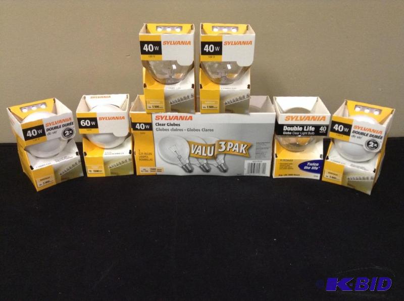 lot 28 image: Lot of 40W Sylvania Light Bulbs