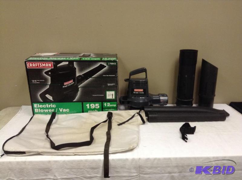 lot 31 image: Craftsman 195MPH 12 amp Electric Blower Vac
