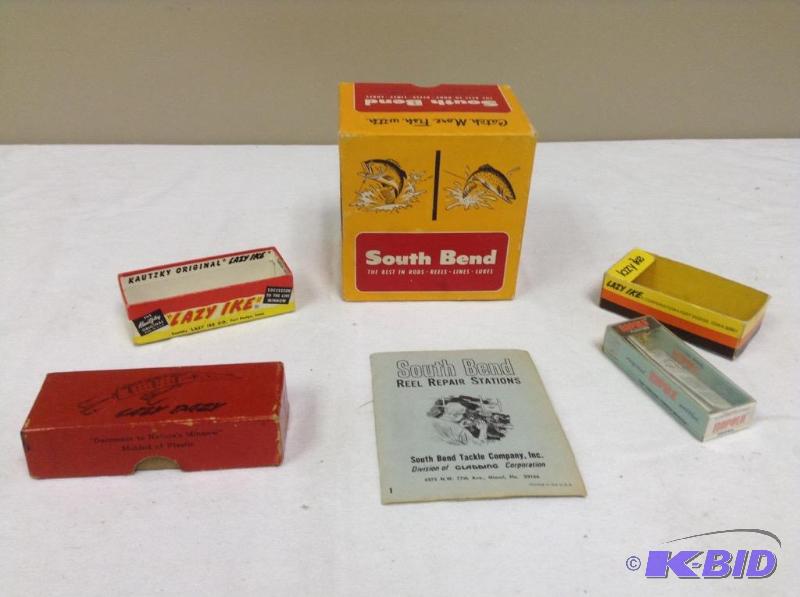 lot 66 image: Fishing Lure & Reel Boxes & Brochure