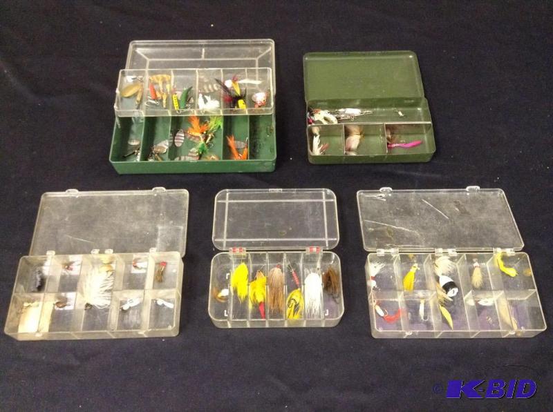lot 73 image: 5 Tackle Cases & Fishing Lures