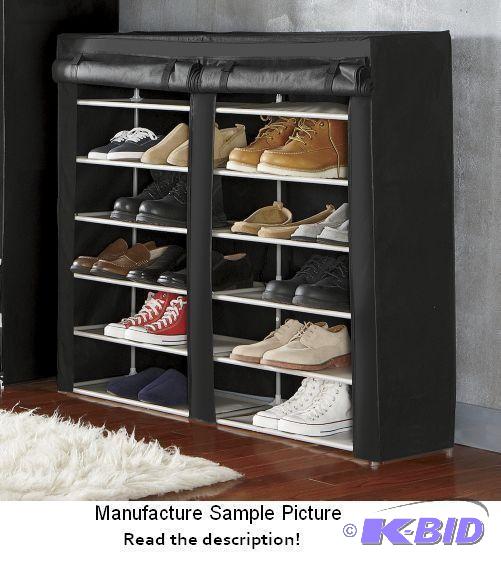 lot 117 image: Black Double Shoe Rack - Dont they deserve t...