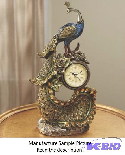 lot 121 image: Peacock Clock -&nbspColorful and ornate, thi...