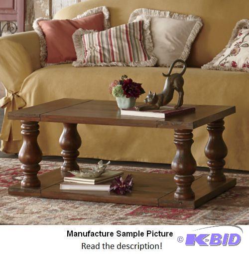 lot 125 image: Chunky Planked Coffee Table - Walnut Finish -...