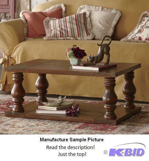 lot 126 image: Chunky Planked Coffee Table - Walnut Finish -...