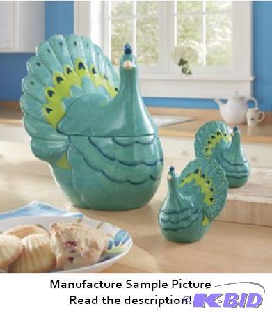 lot 175 image: Peacock Cookie Jar and Salt and Pepper Shaker...