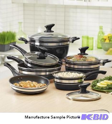 lot 176 image: Chef Tested 10 Piece Banded Aluminum Cookware...
