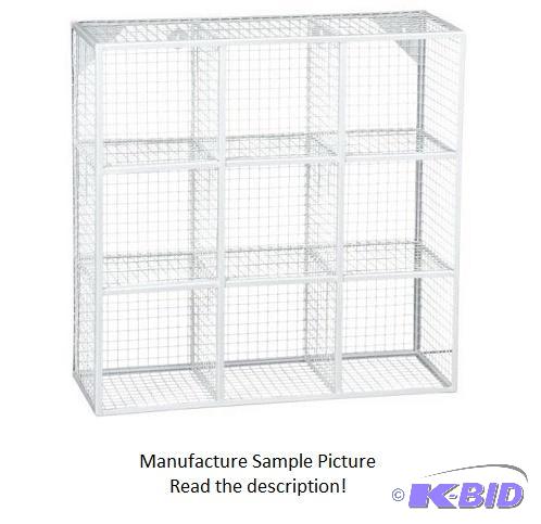 lot 18 image: Nine Cube Wire Wall Shelf - White - 24&quotW...