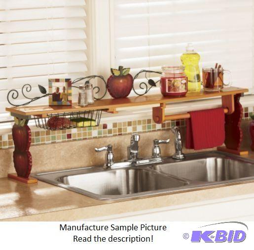 lot 39 image: Apple Over The Sink Shelf - Wire scrolls fram...