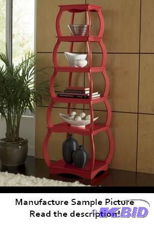 lot 4 image: Metro Mix Display Shelf - Red - Curvy lines a...
