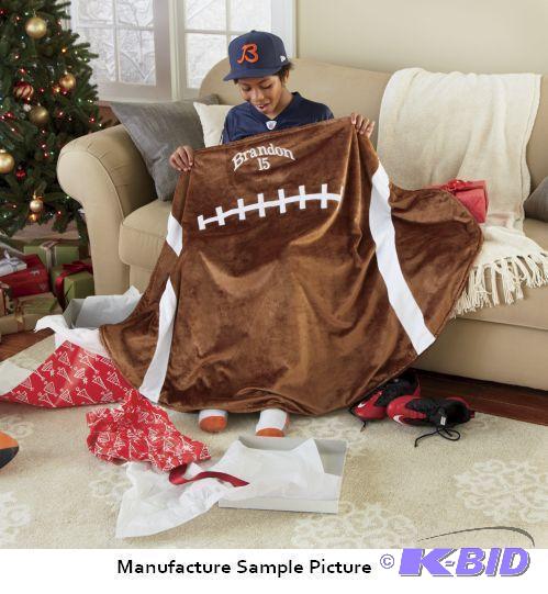 lot 42 image: Kids Faux Fur Football Blanket - Our Personal...