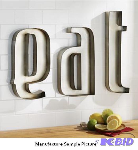 lot 56 image: Eat Sign -&nbspMetal burnished silvertone f...