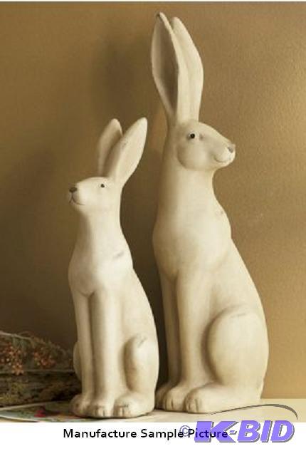 lot 73 image: Set of 2 Rabbit Figurines -&nbspSleek and at...