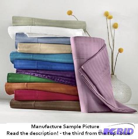 lot 83 image: Blue Sheet Set - Full - 400-thread count - Eg...