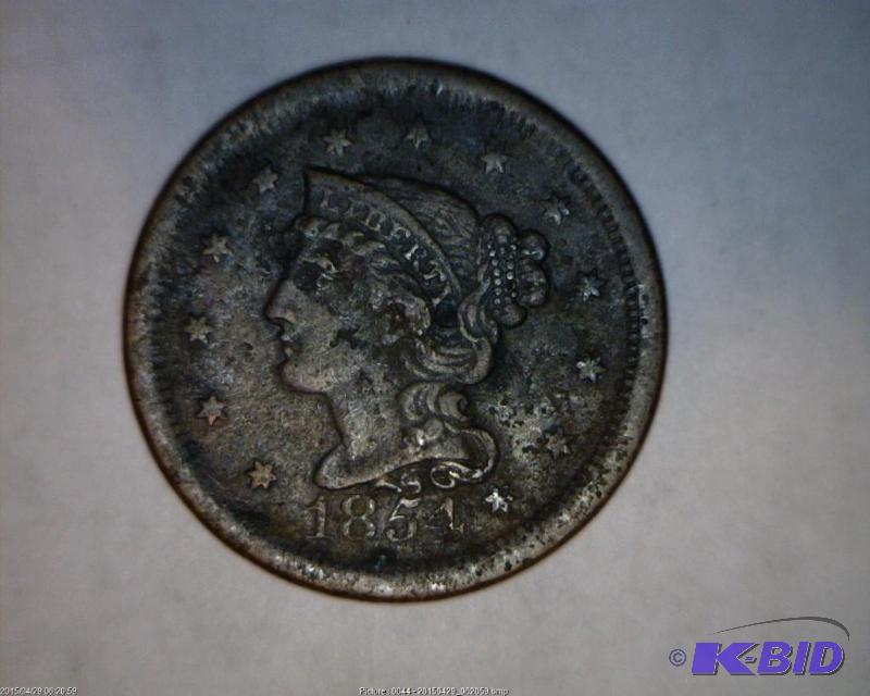 Lot 11- 1854 U.S. Braided Hair Large Cent