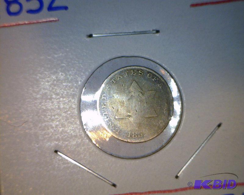 Lot 12- 1852 U.S. Three Cent Silver