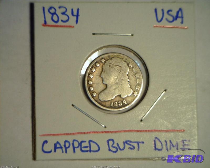 Lot 13- 1834 U.S. Capped Bust Dime