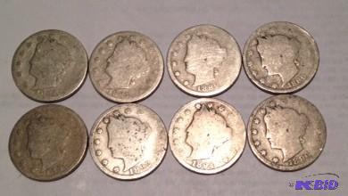 Lot 23- Lot of 8 Vintage Better Date Liberty Heads 1887, 1888, 1889, 1890, 1891, 1892, Key 1894, 189