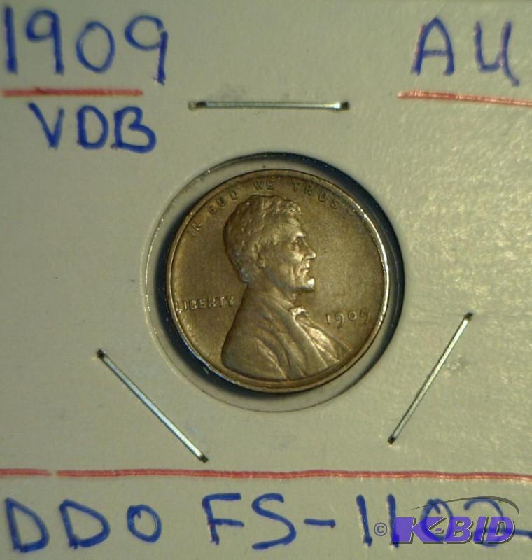 Lot 25- 1909 VDB Lincoln Cent Doubled Die Obverse FS-1102 Nice AU Grade Class IV Doubled Die.