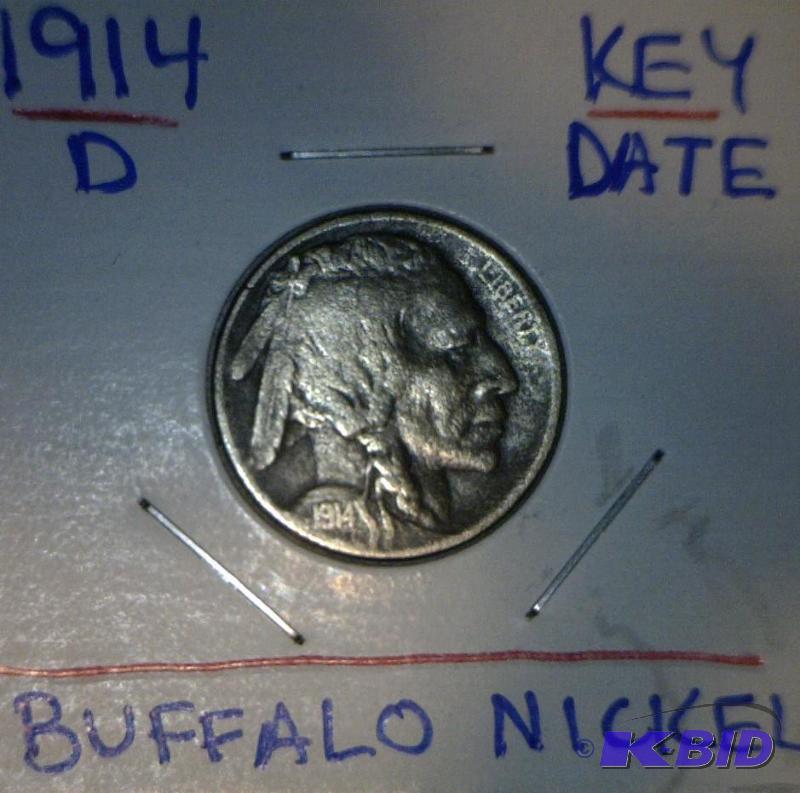 Lot 27- 1914-D Buffalo Nickel Key Date Strong Horn Nice Grade