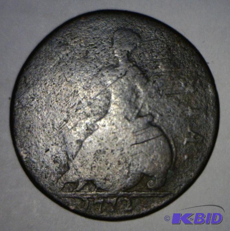 Lot 3- 1772 Vintage Great Britain George III Half Penny