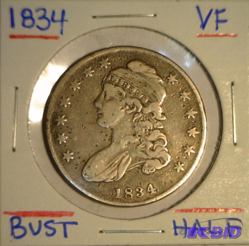 Lot 33- 1834 Bust Half Dollar VF