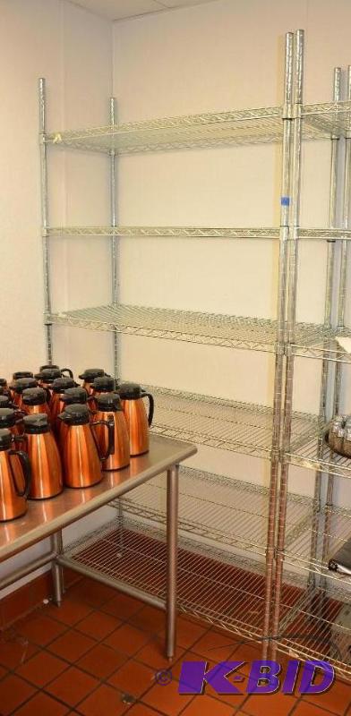 lot 116 image: Shelf Shelving Stainless Steel Unit. Contents...