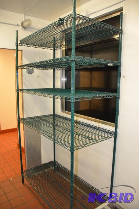 lot 57 image: Focus Green Wire 5 Shelf Shelving unit 24&quo...
