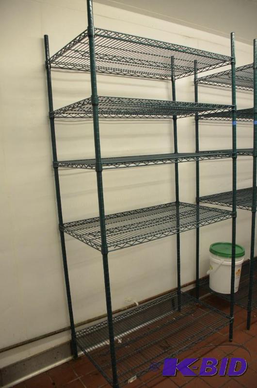 lot 59 image: Focus Green Wire 5 Shelf Shelving unit 24&quo...