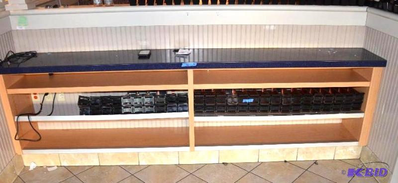 lot 66 image: Shelving Unit approx 117 inches wide X 36 inc...