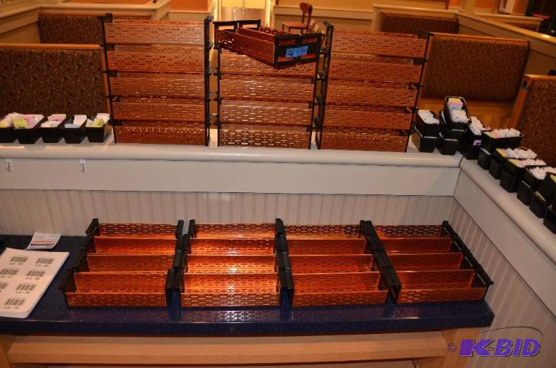 lot 72 image: Lot of syrup dispenser Caddies - copper and b...