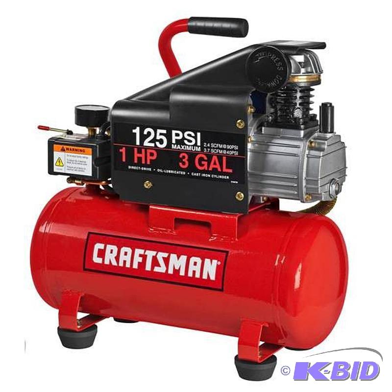 Crftsman 3 Gallon Horizontal Air Compressor ...