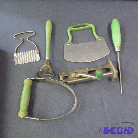 Vintage Green Handled Utensils