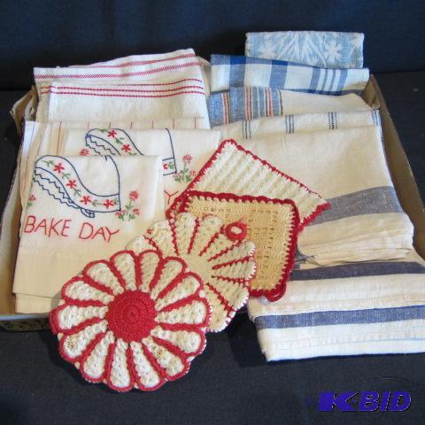 Vintage Towels & Crocheted