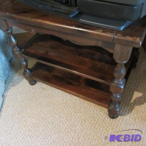 Pine Table with Shelves