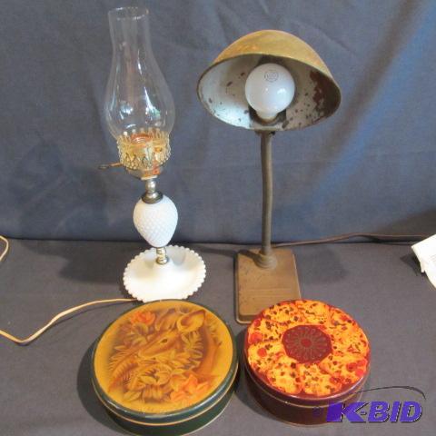 Milk Glass & Desk Lamps