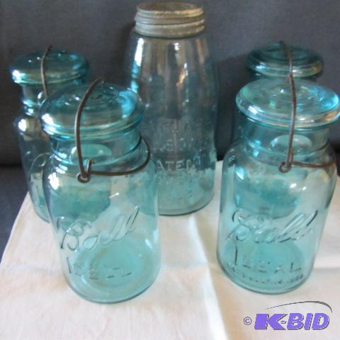 Vintage Blue Canning Jars
